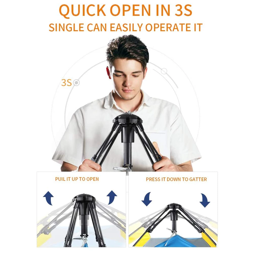 Hewolf Auto 3-4 Person Tent - Camel - Image 4