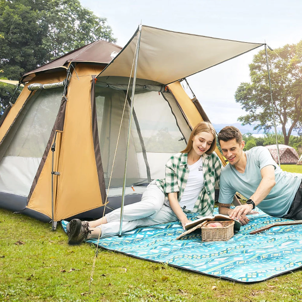 Hewolf Auto 3-4 Person Tent - Camel - Image 6