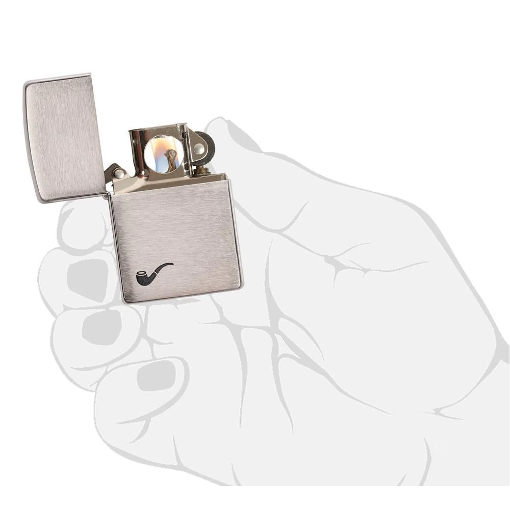 Zippo 200pl Pipe Brushed Chrome - Refillable Windproof Lighter - Image 5
