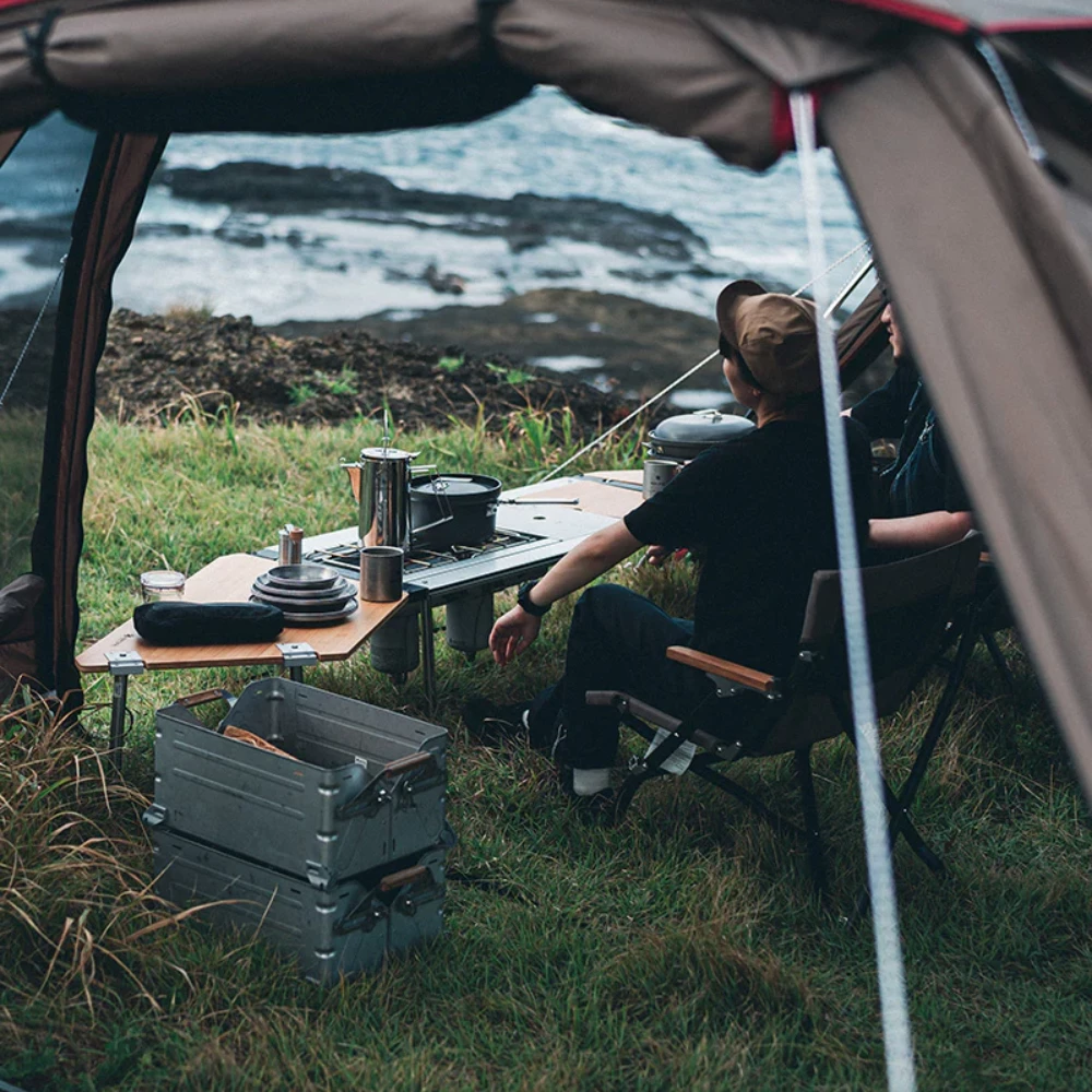 Snow Peak Bamboo IGT Table Left Open - Image 6