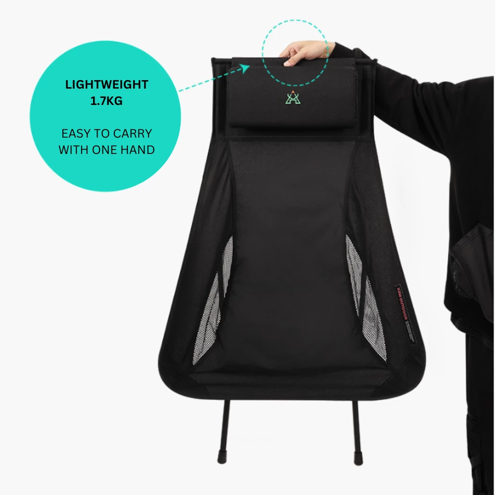 KZM Schwyz High Lightweight Chair Black - Image 3