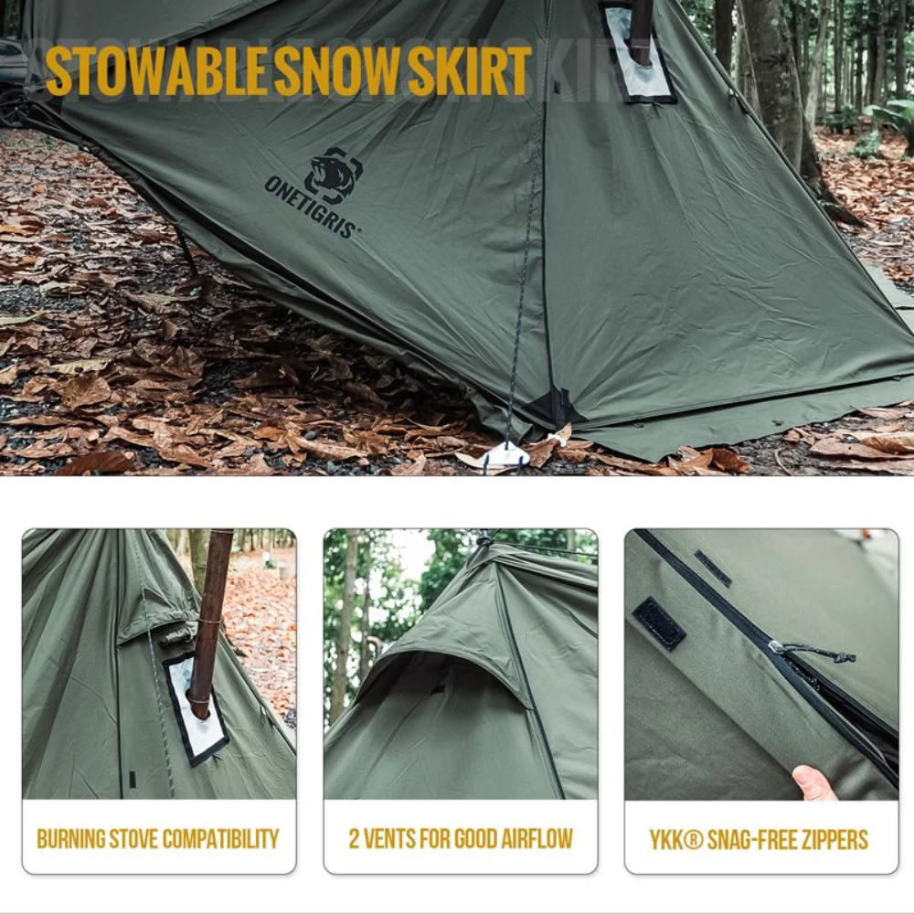 OneTigris Roc Shield Bushcraft Tent TC Version - Ranger Green - Image 3