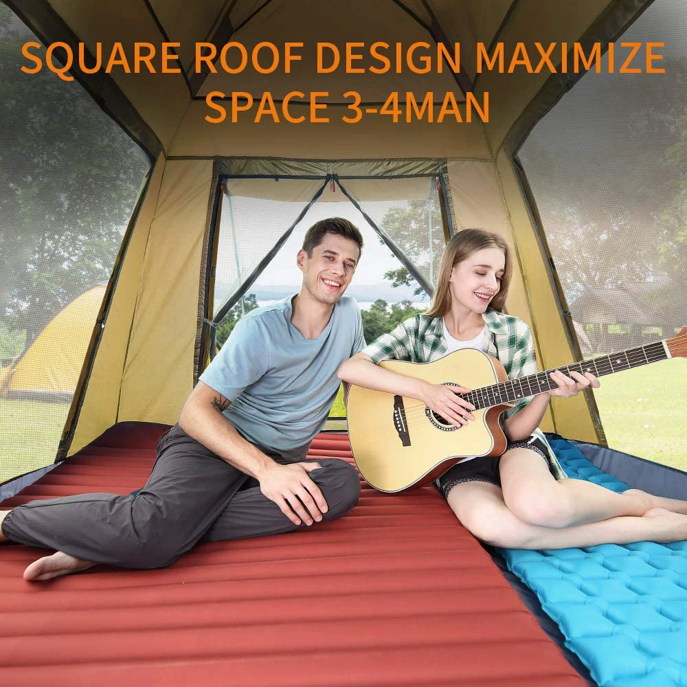 Hewolf Auto 3-4 Person Tent - Camel - Image 8