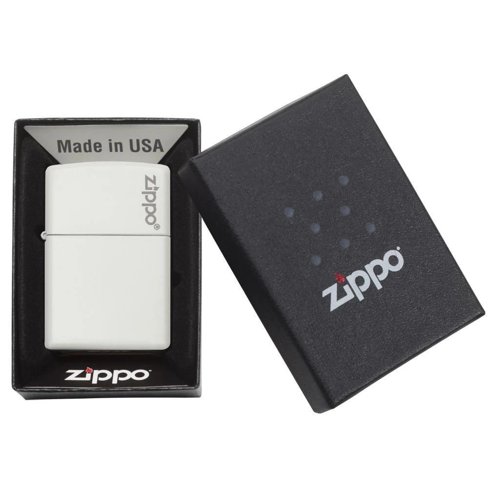 Zippo 214ZL White Matte With Zippo Logo - Refillable Windproof Lighter - Image 3