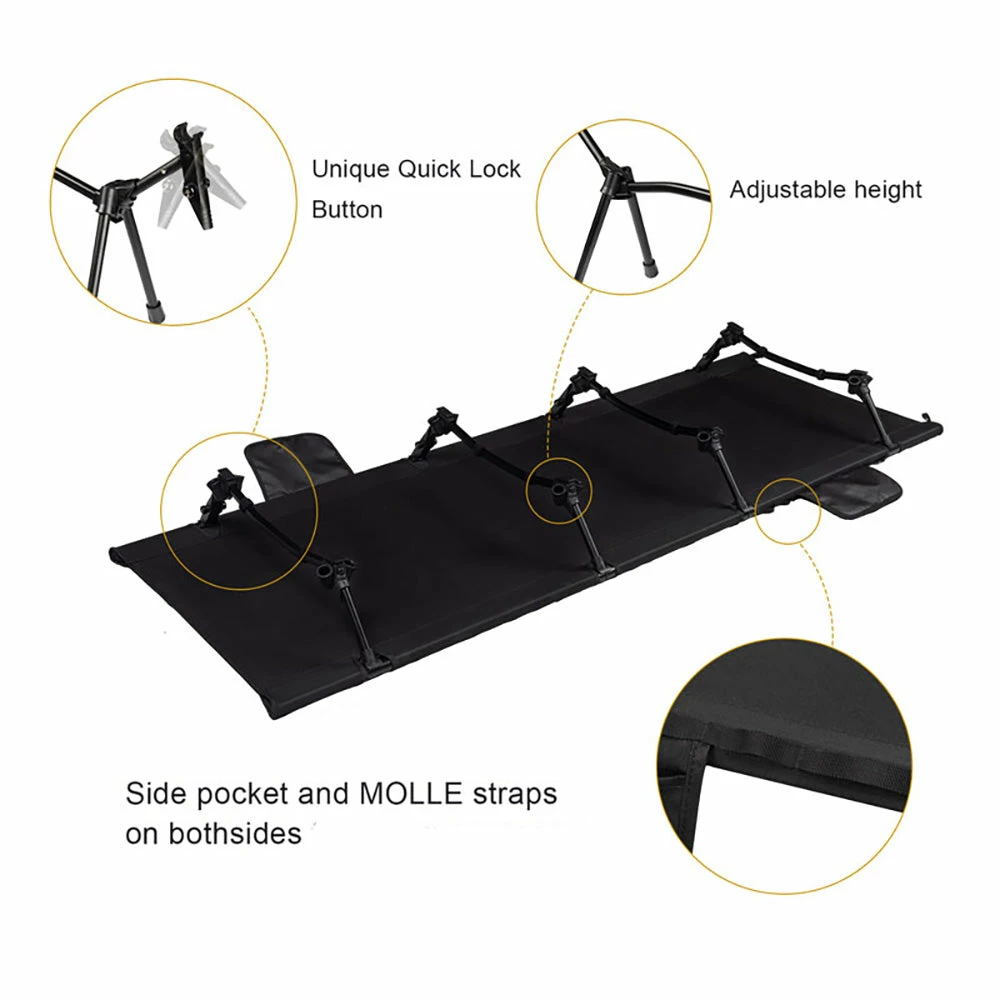 OneTigris Outdoor Foldable Camp Bed - Black - Image 3