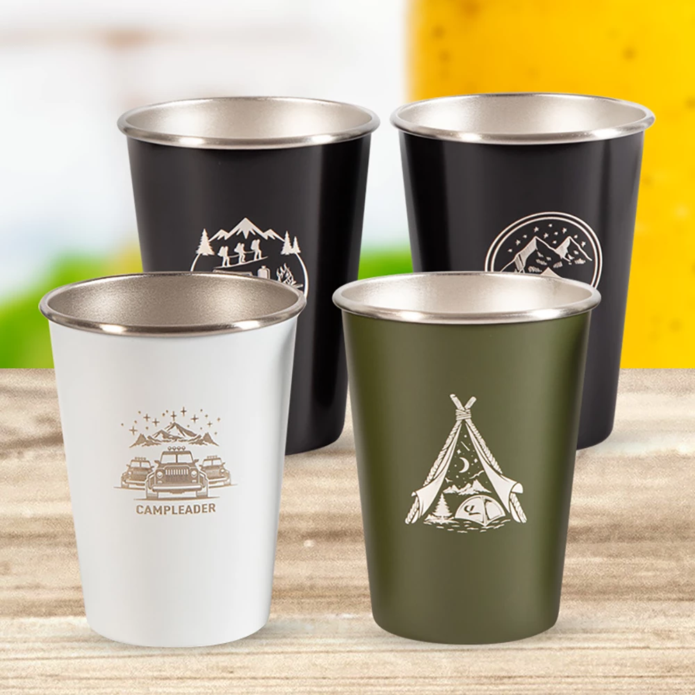 Camp Leader 4 Pcs Stainless Steel Cup - Black - Image 2