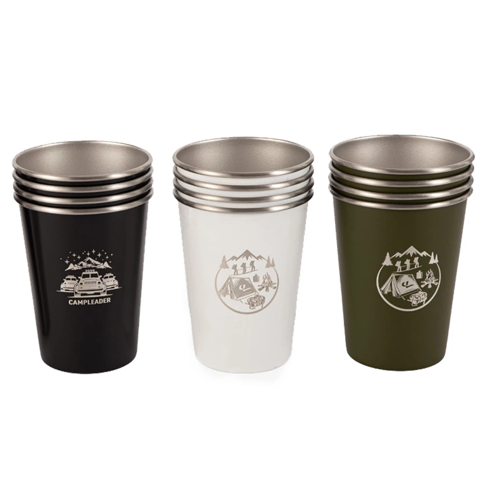 Camp Leader 4 Pcs Stainless Steel Cup - Black - Image 4
