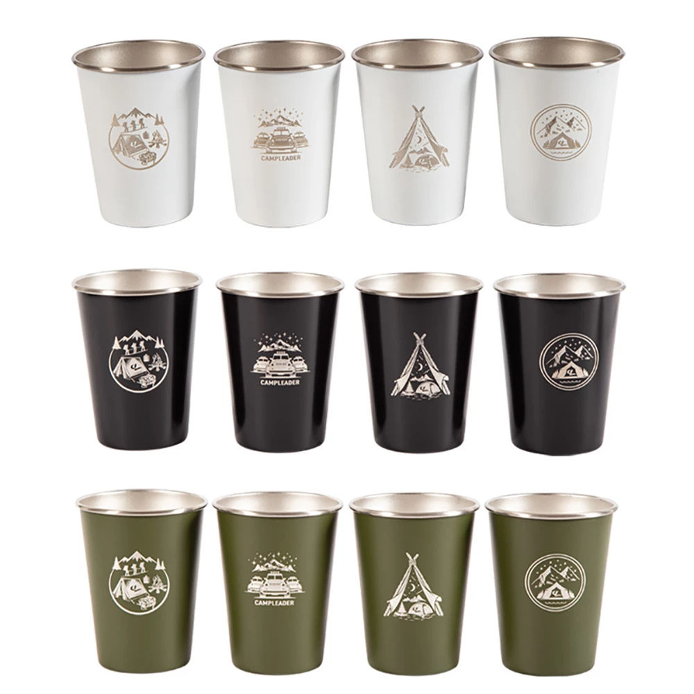 Camp Leader 4 Pcs Stainless Steel Cup - White - Image 3