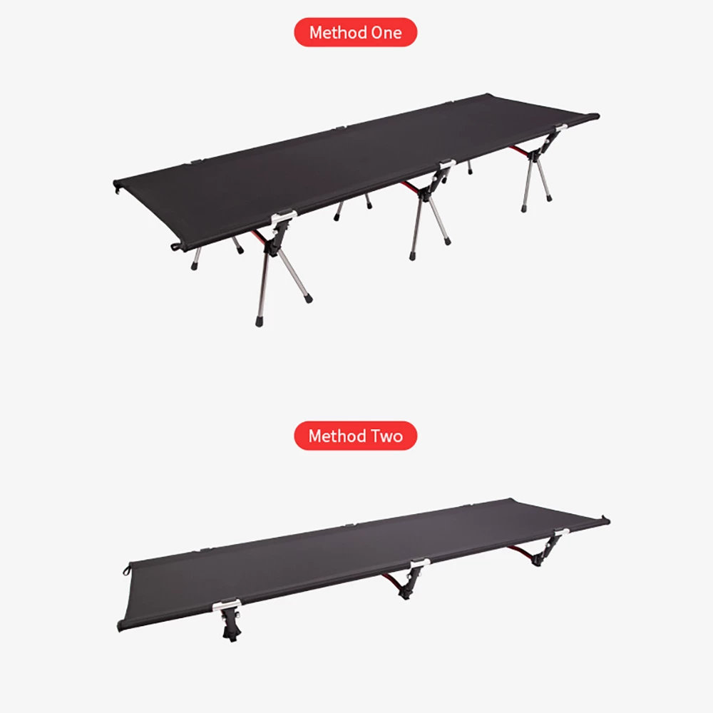 Camp Leader High Collapsible Camp Bed - Black - Image 2