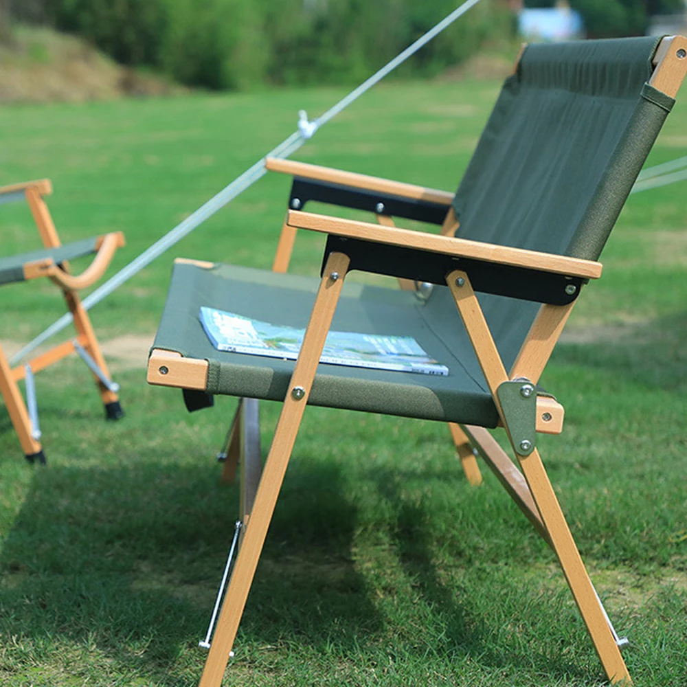 Camp Leader Camping Wooden Long Chair - Black - Image 4