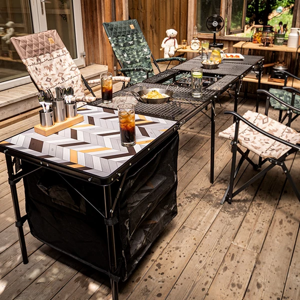 KZM Union Iron Mesh Cabinet 2 Folding Table - Image 5