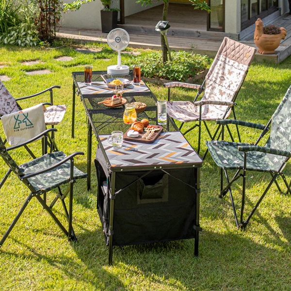 KZM Union Iron Mesh Cabinet 2 Folding Table - Image 6