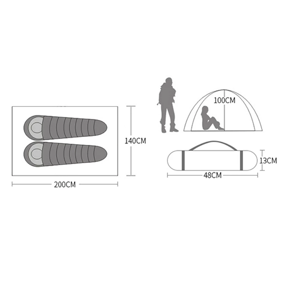 Hewolf 2 Person Double Layer Aluminum Pole Tent - Image 4