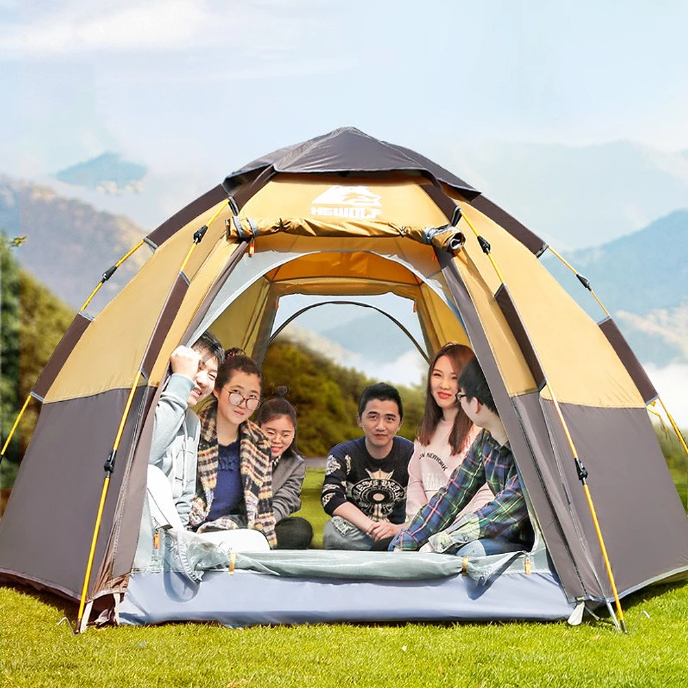 Hewolf 3-5 Person Automatic System Large Outdoor Camping Tent - Image 11