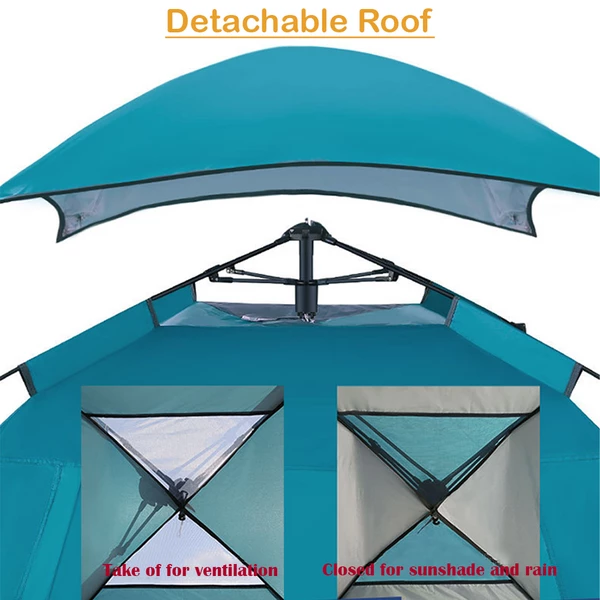 Hewolf Auto 4 Person Tent Teal - Image 7