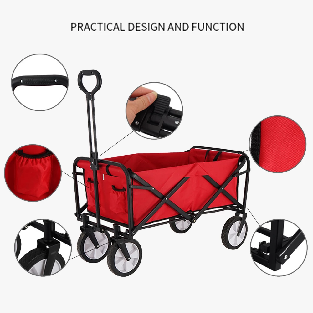 Camp Leader Camping Push Wagon - Black - Image 5