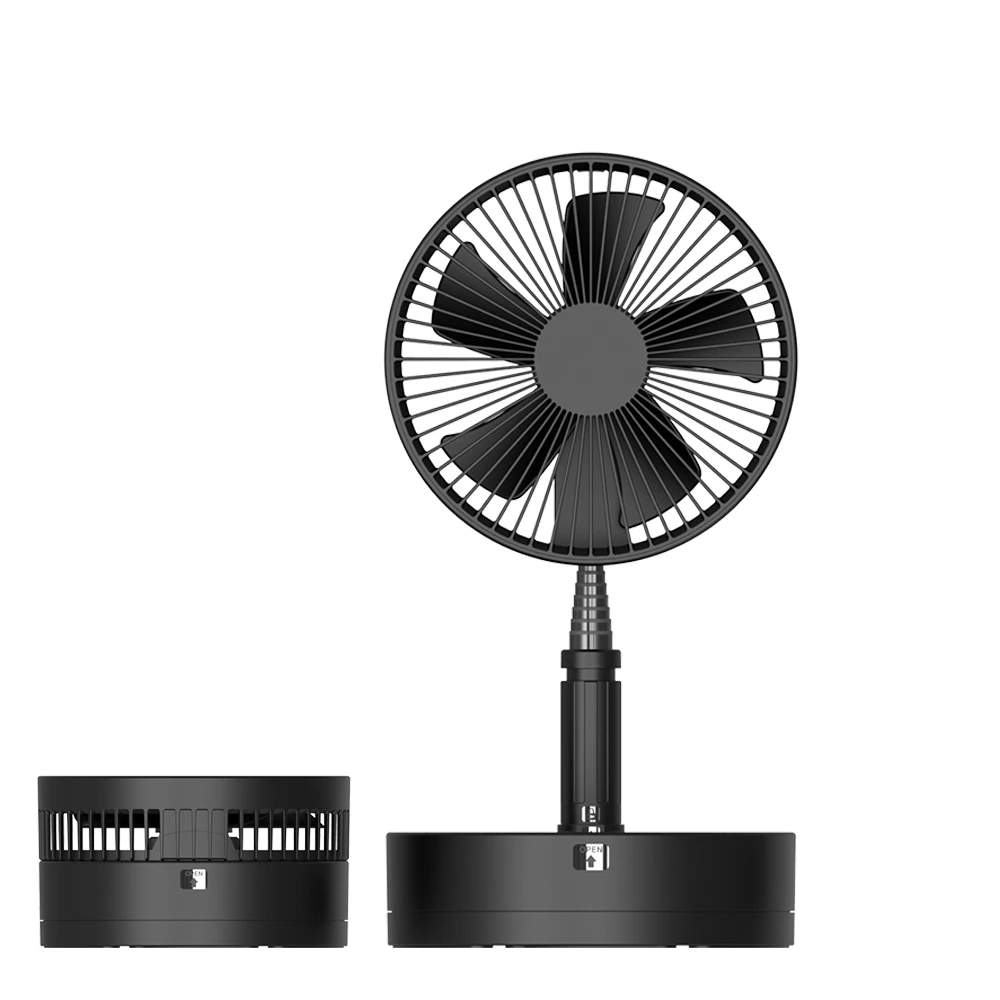 P10 Folding Retractable Camping Fan - Black - Image 3