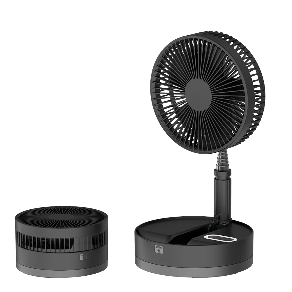 P10 Folding Retractable Camping Fan - Black - Image 2