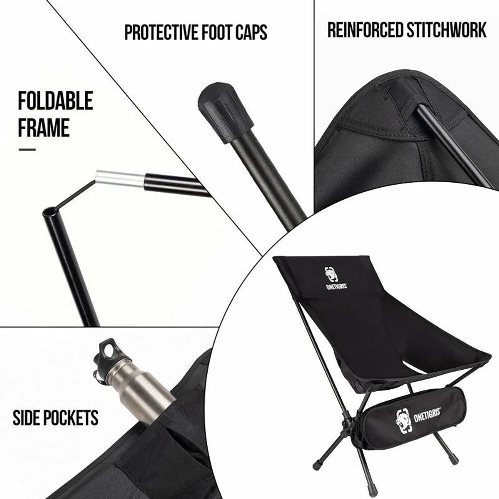 OneTigris Portable Camping Chair Large - Black - Image 2