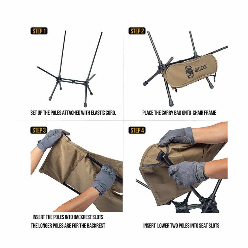 OneTigris Portable Camping Chair Large - Black - Image 4